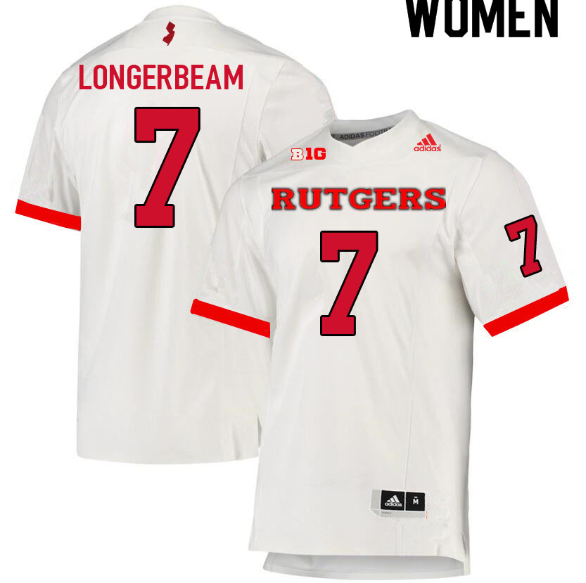 Women #7 Robert Longerbeam Rutgers Scarlet Knights College Football Jerseys Sale-White